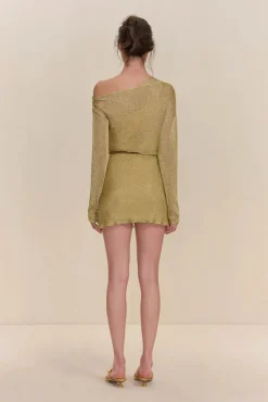 Clearance - Karishma Knit Dress - Gold Mini Dresses | Dresses