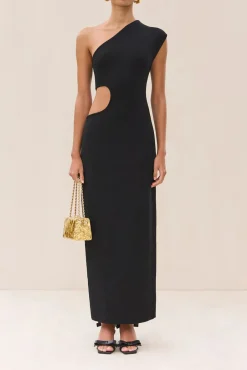 Fashion - Linnea Knit Dress - Black Midi | Midi Dresses