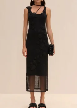 Clearance - Pemma Knit Dress - Black Midi | Midi Dresses