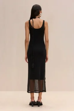 Clearance - Pemma Knit Dress - Black Midi | Midi Dresses