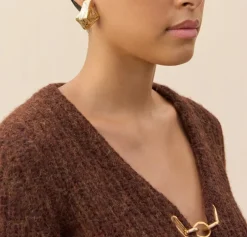 Sale - Relic Earring - Shiny Brass Jewelry