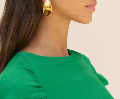 Clearance - Shira Earring - Shiny Brass Jewelry