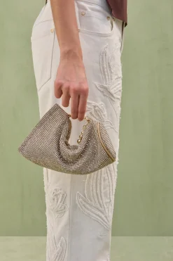 Outlet - Viera Rhinestone Wristlet - Sand Dollar Handbags