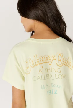 Hot - Johnny Cash A Thing Called Love Tour Tee - Tender Yellow Graphic Tees