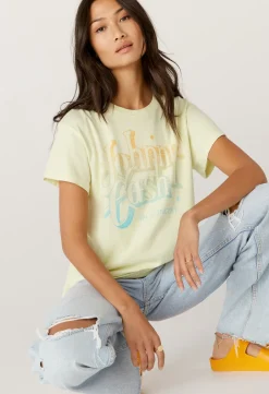 Hot - Johnny Cash A Thing Called Love Tour Tee - Tender Yellow Graphic Tees