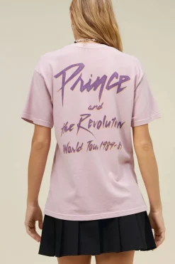 Discount - Prince World Tour Weekend Tee - Dusty Lilac Graphic Tees