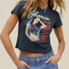 Clearance - Shania Twain Up! Crop Tee - Vintage Black Graphic Tees