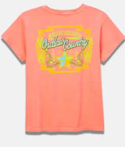 New - Willie Nelson Outlaw Country Tour Tee - Desert Flower Graphic Tees