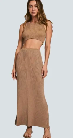Fashion - Alexia Skirt - Gold Shimmer Long Skirts