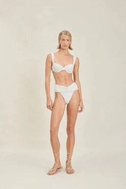 Online - Wynn Top - Cream Crinkle Bikini