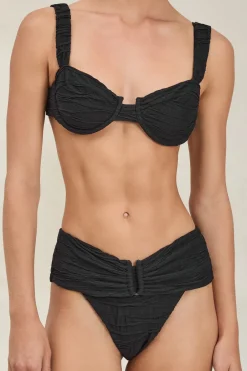 Sale - Wynn Top - Black Crinkle Bikini