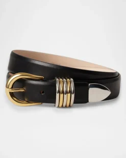 Hot - Hollyhock Mixed Metal Belt - Black/Silver/Gold Belts
