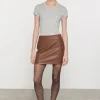 Sale - Cashmere Cotton Pointelle Cap Sleeve Crew - Light Heather Grey Crop Tops