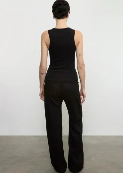 Online - Linen Everywhere Pant - Black Pants
