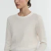 Fashion - Linen Open Knit Crewneck Sweater - Cream Sweaters & Knits