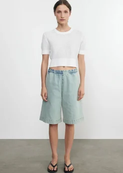 Outlet - Linen Open Knit Cropped Sweater - Off White Sweaters & Knits