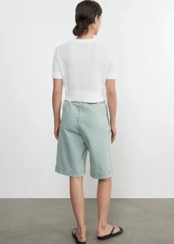 Outlet - Linen Open Knit Cropped Sweater - Off White Sweaters & Knits