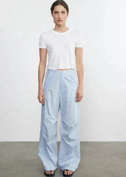 Hot - Poplin Resort Pant - Light Blue/White Stripe Pants