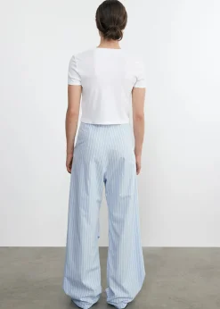 Hot - Poplin Resort Pant - Light Blue/White Stripe Pants