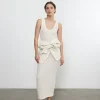 Clearance - Puckered Tank Dress - Vanilla Midi | Midi Dresses
