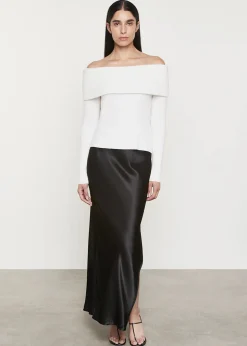 Best - Satin Bias Skirt - Black Long Skirts