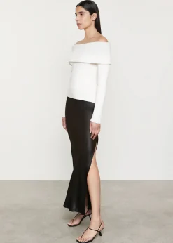 Best - Satin Bias Skirt - Black Long Skirts