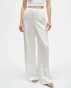 New - Satin Wide Leg Pant - Cloud Pants
