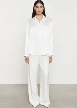 New - Satin Wide Leg Pant - Cloud Pants