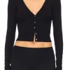 Fashion - Cropped Cardigan - Black Sweaters & Knits