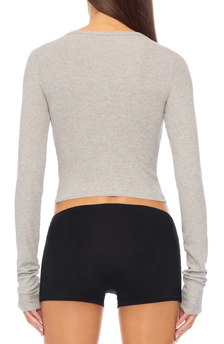 Fashion - Cropped Cardigan - Heather Grey Sweaters & Knits