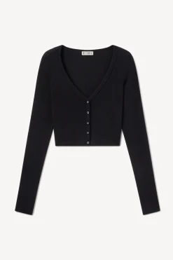 Fashion - Cropped Cardigan - Black Sweaters & Knits