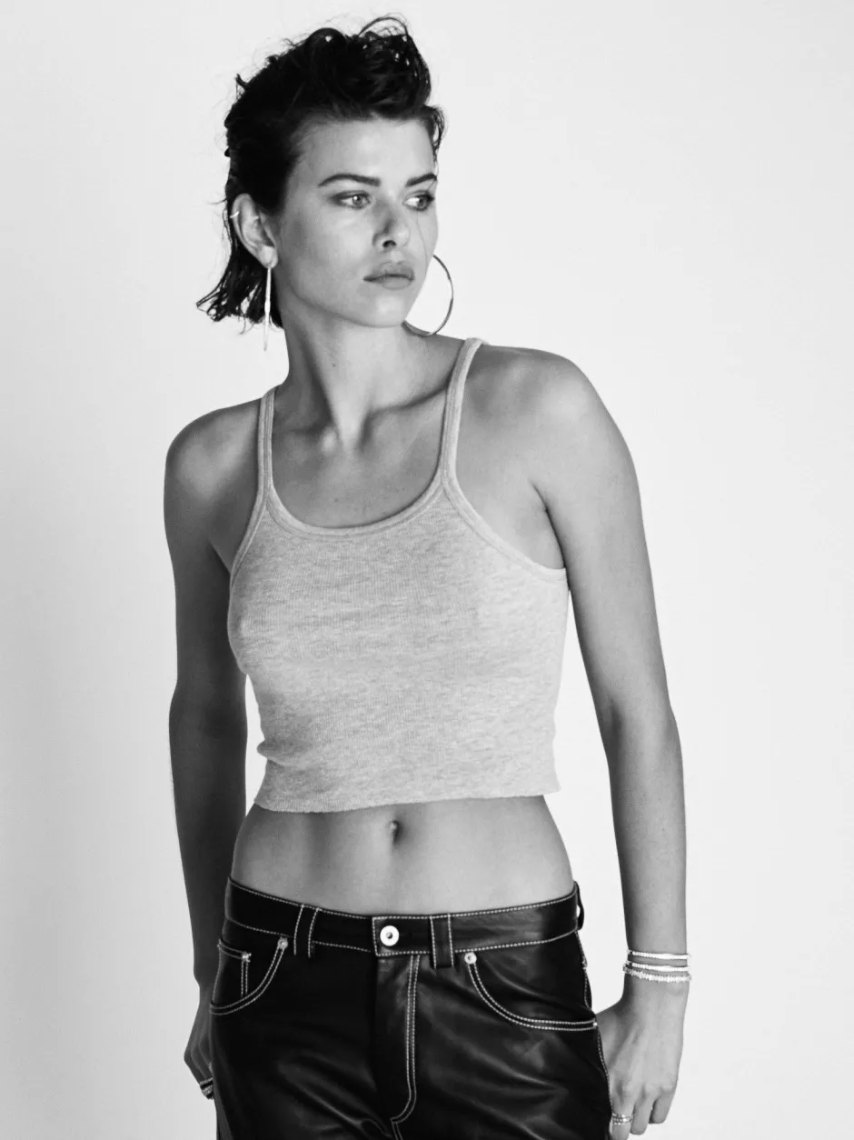 Discount - Cropped Rib Tank - Heather Grey Crop Tops