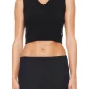 Sale - Lenny Cashmere Vest - Black Crop Tops