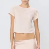 Sale - Short Sleeve Baby Tee - Dusty Pink Crop Tops