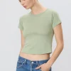 Best - Short Sleeve Baby Tee - Sage Crop Tops
