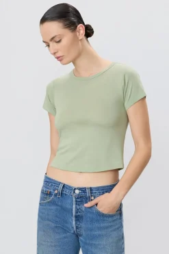 Best - Short Sleeve Baby Tee - Sage Crop Tops