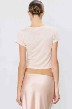 Sale - Short Sleeve Baby Tee - Dusty Pink Crop Tops