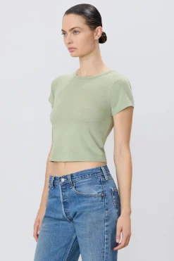 Best - Short Sleeve Baby Tee - Sage Crop Tops