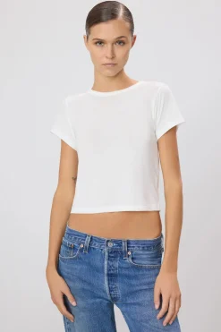 Best - Short Sleeve Baby Tee - Ivory Crop Tops