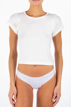 Best - Short Sleeve Baby Tee - Ivory Crop Tops
