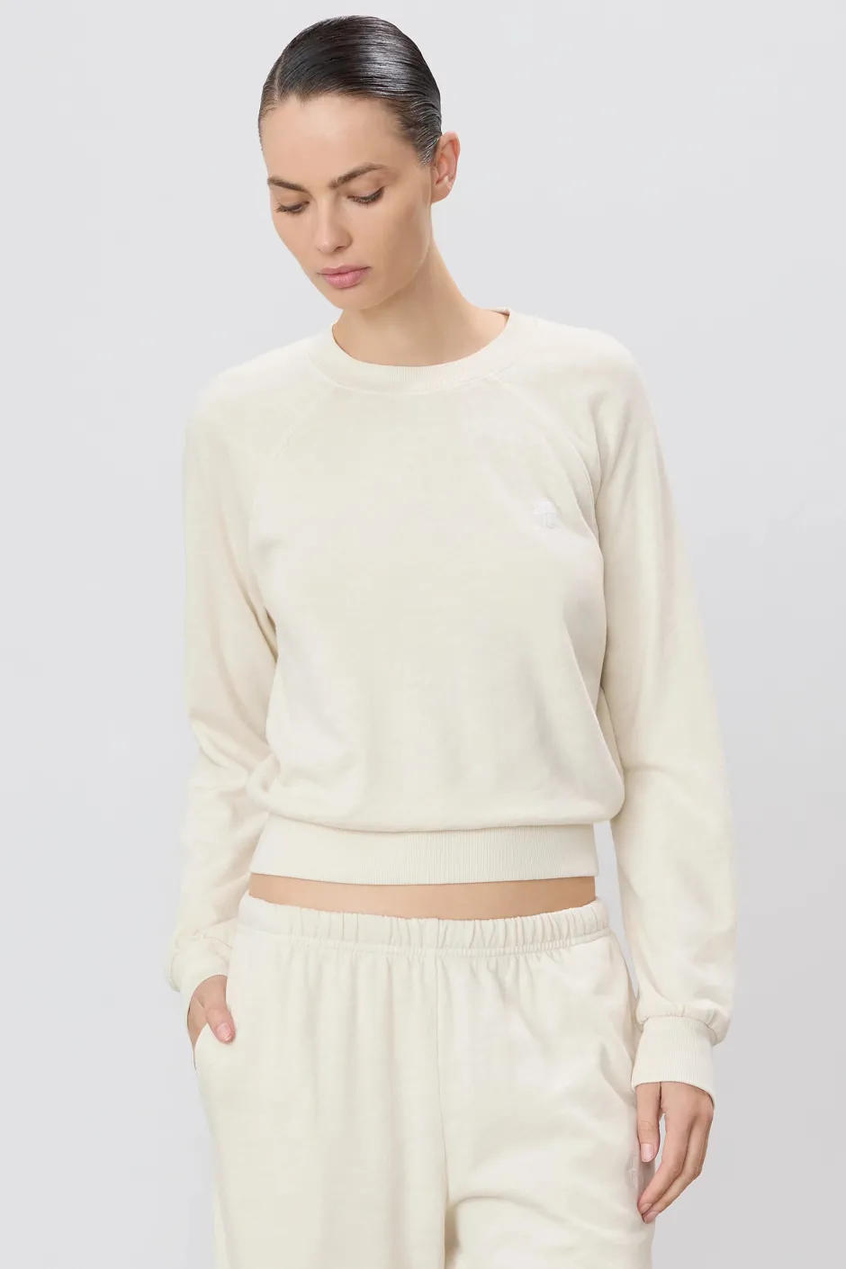 Clearance - Shrunken Raglan Sweatshirt - Bone Sweaters & Knits