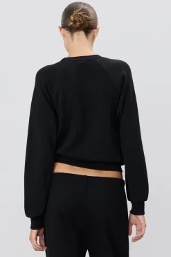 Clearance - Shrunken Raglan Sweatshirt - Black Sweaters & Knits