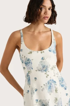 Outlet - Sanne Mini Dress - Cecile Floral/Pale Blue Mini Dresses | Dresses