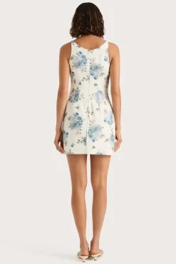 Outlet - Sanne Mini Dress - Cecile Floral/Pale Blue Mini Dresses | Dresses