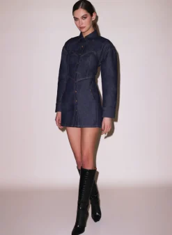 Outlet - Denim Shirt Dress - Indigo Denim Dresses | Mini Dresses
