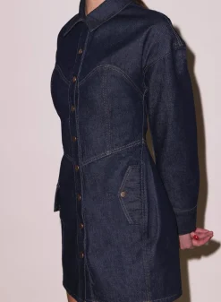 Outlet - Denim Shirt Dress - Indigo Denim Dresses | Mini Dresses