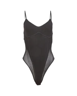 Online - Knit Underbust Cami Bodysuit - Black Bodysuits