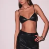 Hot - Leather Guipure Mini Skirt - Black Mini Skirts