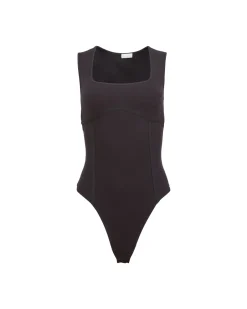 New - Organic Cotton Tank Bodysuit - Black Bodysuits