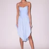 Best - Poplin Cupped Midi Dress - Stripe Sky Midi | Midi Dresses